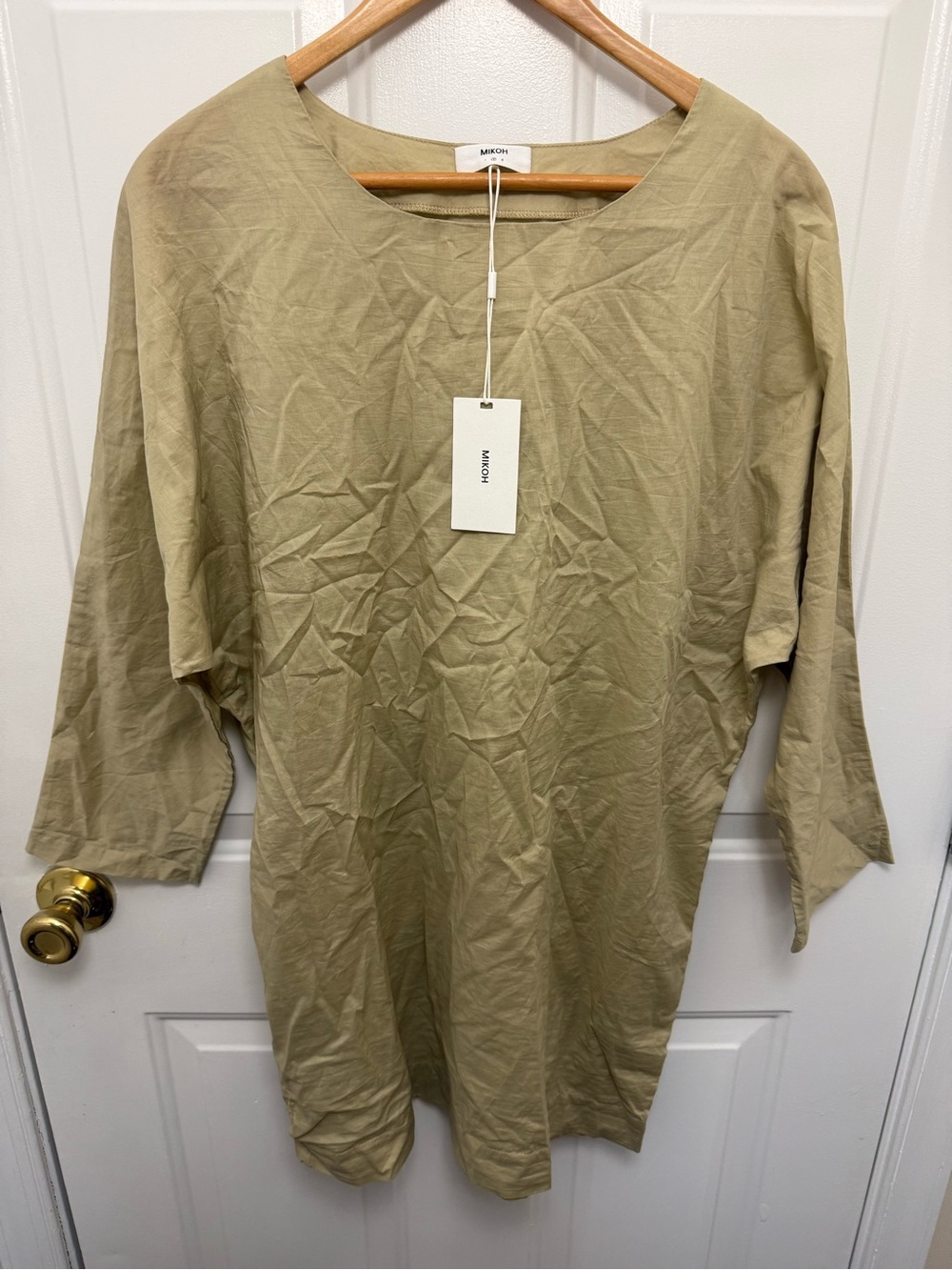 NWT Mikoh Beige Sheer Tunic Top Size Medium Summer Beach Vacation Casual